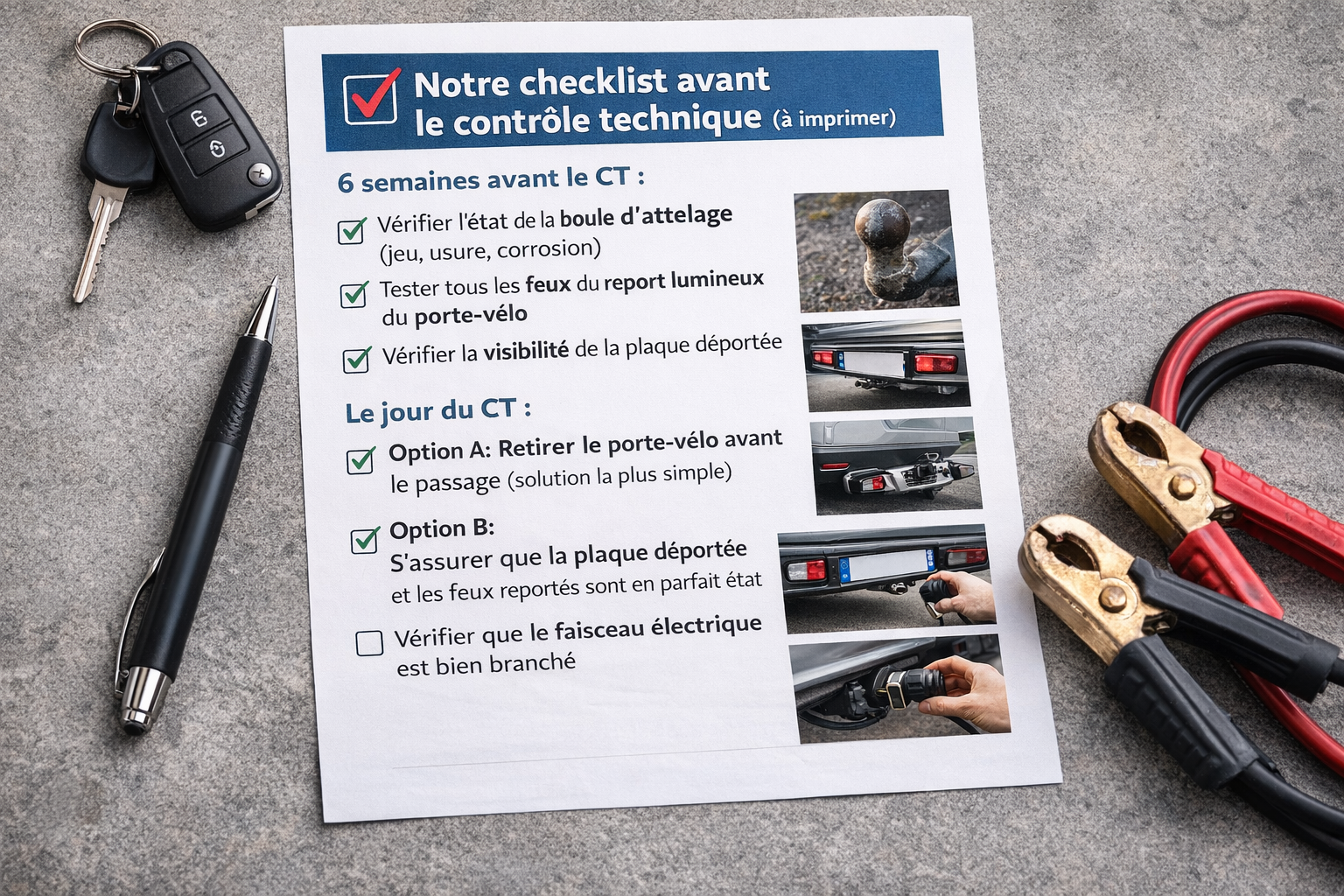 checklist avant le contrôle technique